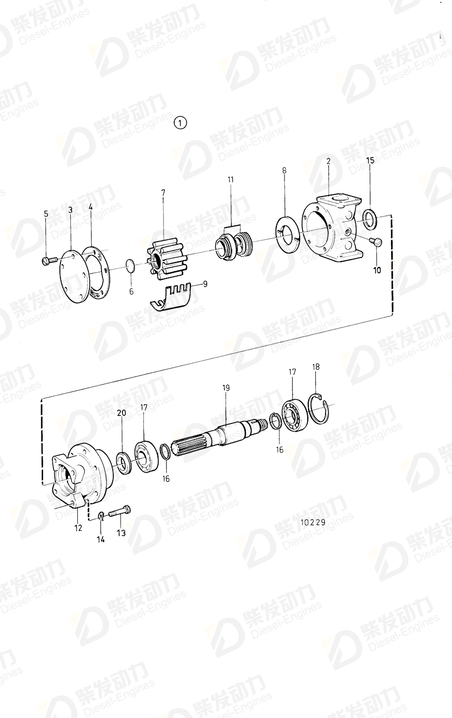 VOLVO Bearing housing 845969 Drawing